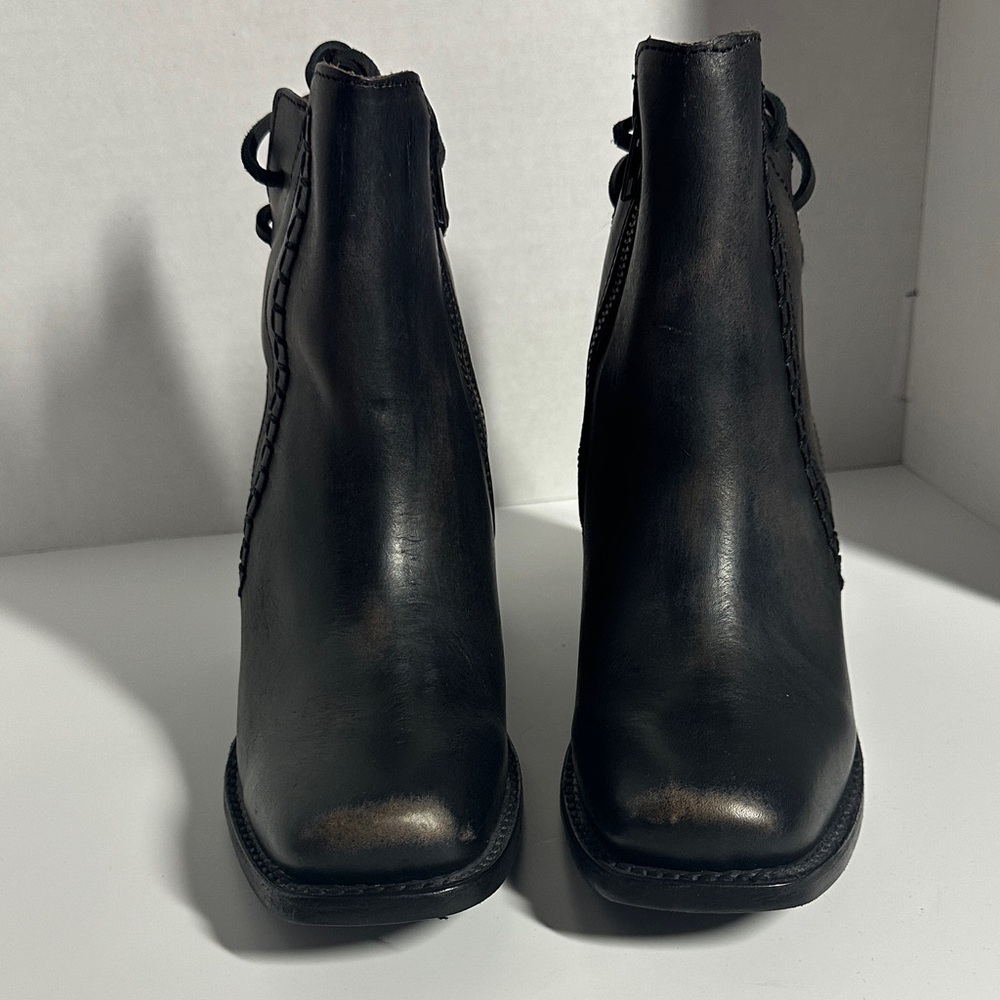 Sleek Black Leather Ankle Booties